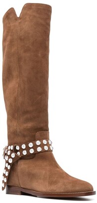Via Roma 15 Studded Suede Boots