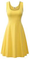 Thumbnail for your product : Sevozimda Women Casual Square Neck Sleeveless Solid Cami Skater Swing Midi Dress Pullover L