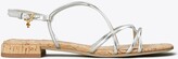Thumbnail for your product : Tory Burch Penelope Metallic Flat Sandal | SILVER / Natural | 5.5