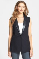 Thumbnail for your product : Sanctuary Faux Leather Trim Sleeveless Blazer