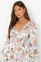 Thumbnail for your product : boohoo Floral Shirred Waist Skater Dress