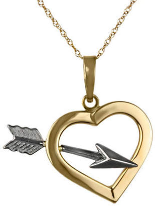 Tag Heuer FINE JEWELLERY 14Kt Two-Tone Heart and Arrow Pendant Necklace