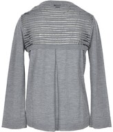 Thumbnail for your product : Ballantyne Gray Pure Wool A-Line Women's Sweater w/Striped Back