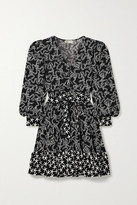 Thumbnail for your product : Stine Goya Farrow Belted Printed Cloque Mini Dress