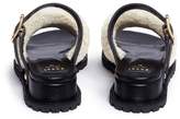 Thumbnail for your product : Sacai Buckled leather and mirror shearling slide sandals