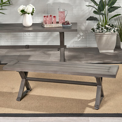 Wrought Studio Modern Outdoor Aluminum Dining Bench