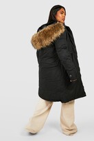 Thumbnail for your product : boohoo Plus Faux Fur Trim Parka Coat