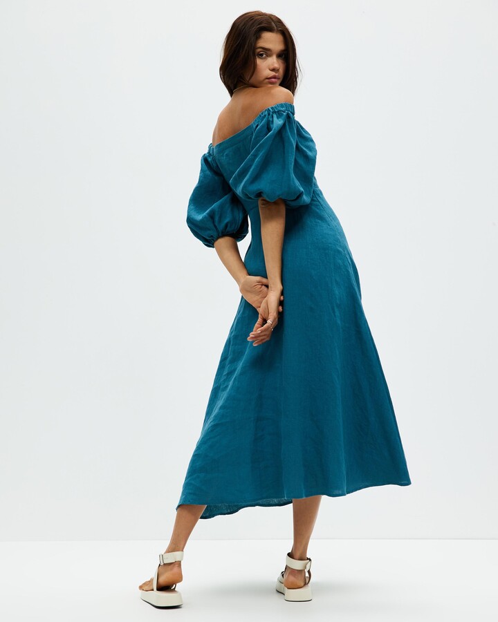 Alexander Mcqueen Self Portrait Green Cold Shoulder Dress Self