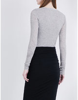 Thumbnail for your product : James Perse Ribbed cotton and cashmere-blend top