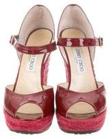 Thumbnail for your product : Jimmy Choo Patent Leather Espadrille Wedges