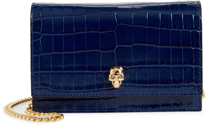 navy crocodile bag