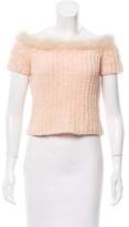 Thumbnail for your product : Anna Molinari Fox Fur-Trimmed Wool Sweater