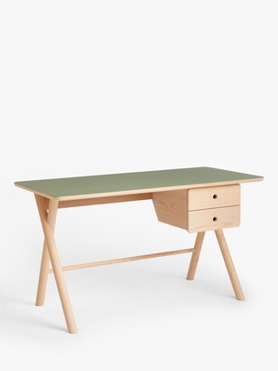 John Lewis & Partners X Frame Desk, Natural/Green