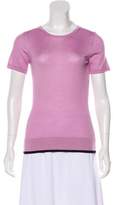 Thumbnail for your product : Versace Cashmere Short Sleeve Sweater Purple Cashmere Short Sleeve Sweater