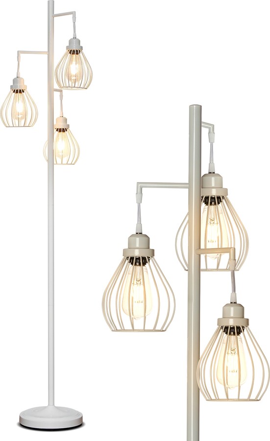 Brightech Teardrop Led Tree Floor Lamp with Metal Cage Shades ShopStyle