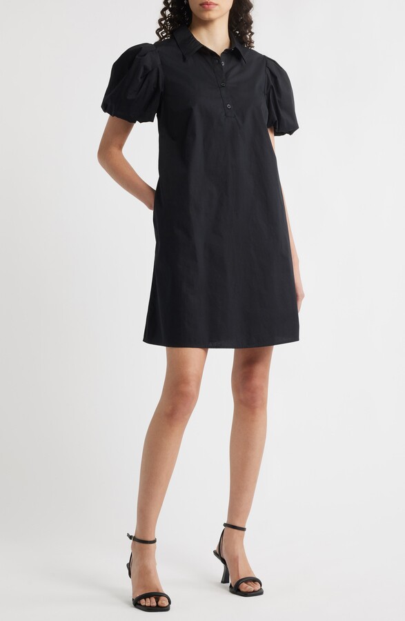 Halogen Puff Sleeve A-Line Shirtdress
