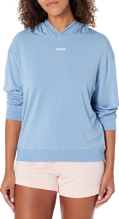 HUGO BOSS Women's Jersey Center Logo Lounge Hooded Sweatshirt - ShopStyle  Lingerie