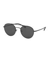 Thumbnail for your product : Prada Linea Rossa Round Aviator Sunglasses, Black
