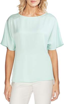Vince Camuto Pleat Back Hammer Satin Top