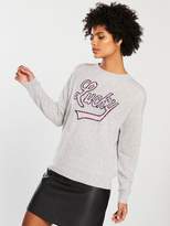 Thumbnail for your product : Very Cashmere Lucky Slogan Jumper - Grey