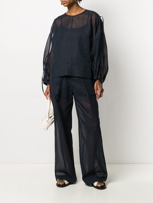 Eudon Choi Layered Wide Sheer Trousers