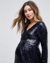 Thumbnail for your product : TFNC Maternity Wrap Over Sequin Maxi Dress