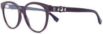 Fendi Eyewear Studded Round Frame Glasses