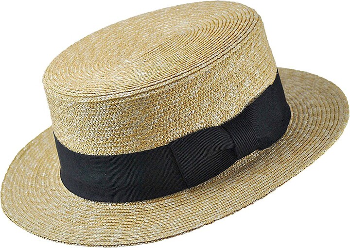 Jaxon & James Straw Boater Hat with Black Band Natural S ShopStyle