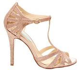 Thumbnail for your product : Betsey Johnson Tee Glitter Open-Toe T-Strap Sandals