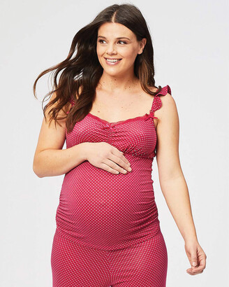 Cake Maternity Women's Red Pyjamas - Rhubarb Torte Maternity & Nursing Camisole