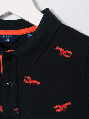Gant Kids lobster print polo shirt