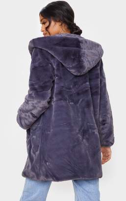 PrettyLittleThing Camel Hooded Faux Fur Midi Coat