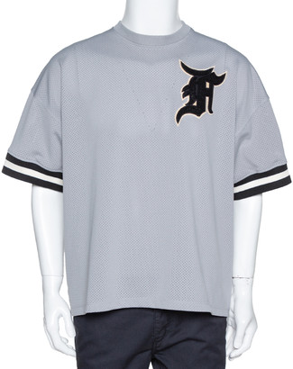Fear Of God Grey Mesh Baseball Jersey Oversized T-Shirt S - ShopStyle