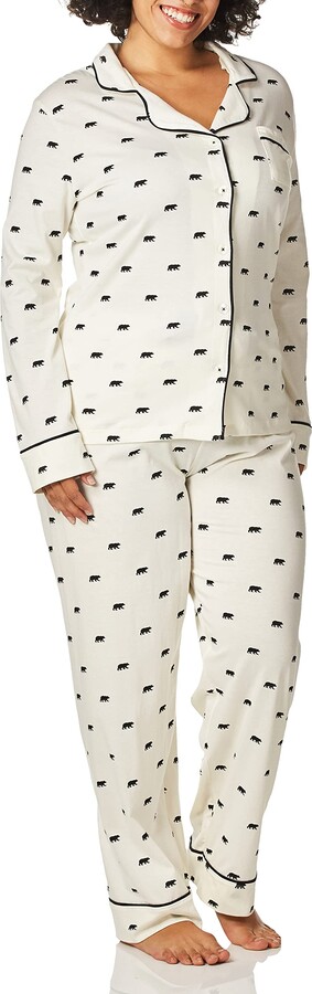 Marque : HatleyHatley Family Pyjamas Bas Femme Blanc XS Black Bears on Natural 