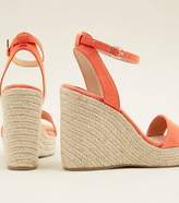 Thumbnail for your product : New Look Bright Orange Suedette Espadrille Wedges
