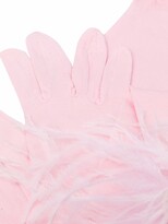 Thumbnail for your product : Styland Feather-Detail Fingerless Gloves