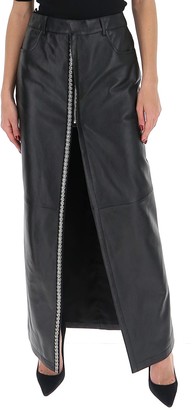 Saint Laurent Embellished Slit Maxi Skirt