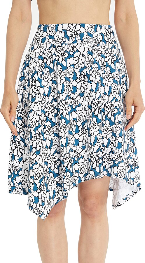 slimour Summer Midi Skirts for Women High Waist High Low Asymmetrical Skirt  Floral Casual Skirt Knee Length Skirt with Pockets-Rose XL - ShopStyle
