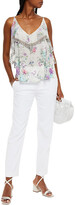 Thumbnail for your product : Camilla Crystal-embellished Ruffled Floral-print Silk Crepe De Chine Camisole