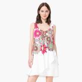 Desigual Short Draped-Effect Dress with Floral Print