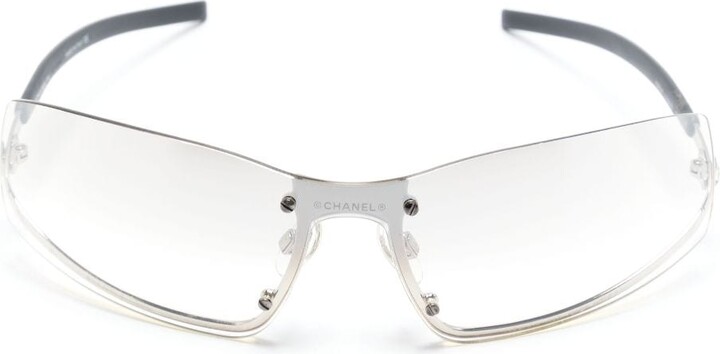 Chanel Pre Owned 2000s Rectangular-Frame Rimless Sunglasses
