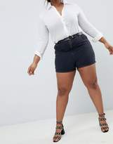 Thumbnail for your product : ASOS Curve Design Curve Denim Mom Short In Washed Black