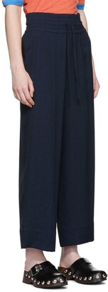 Ganni Navy Cropped Trousers