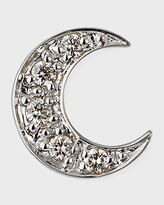 Thumbnail for your product : Sydney Evan 14k Pave Diamond Crescent Moon Single Stud Earring