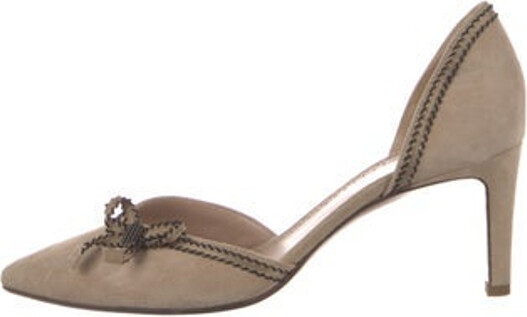 Giorgio Armani Suede D'Orsay Pumps Neutrals Pointed-Toes