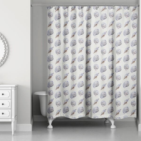 Creative Products CreativeProductsNavyBlueSeaShells71x74ShowerCurtain