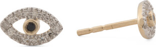 TJMAXX 14Kt Gold Diamond And Sapphire Stud Earrings, Diamond/Gold