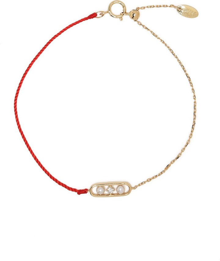 Ruifier 18kt yellow gold Morning Dew Dawn pearl and diamond cord