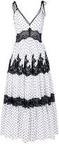 Blumarine spotted lace detail flared dress