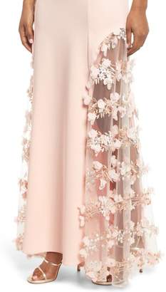 Maria Bianca Nero Alex Sheer Panel A-Line Gown